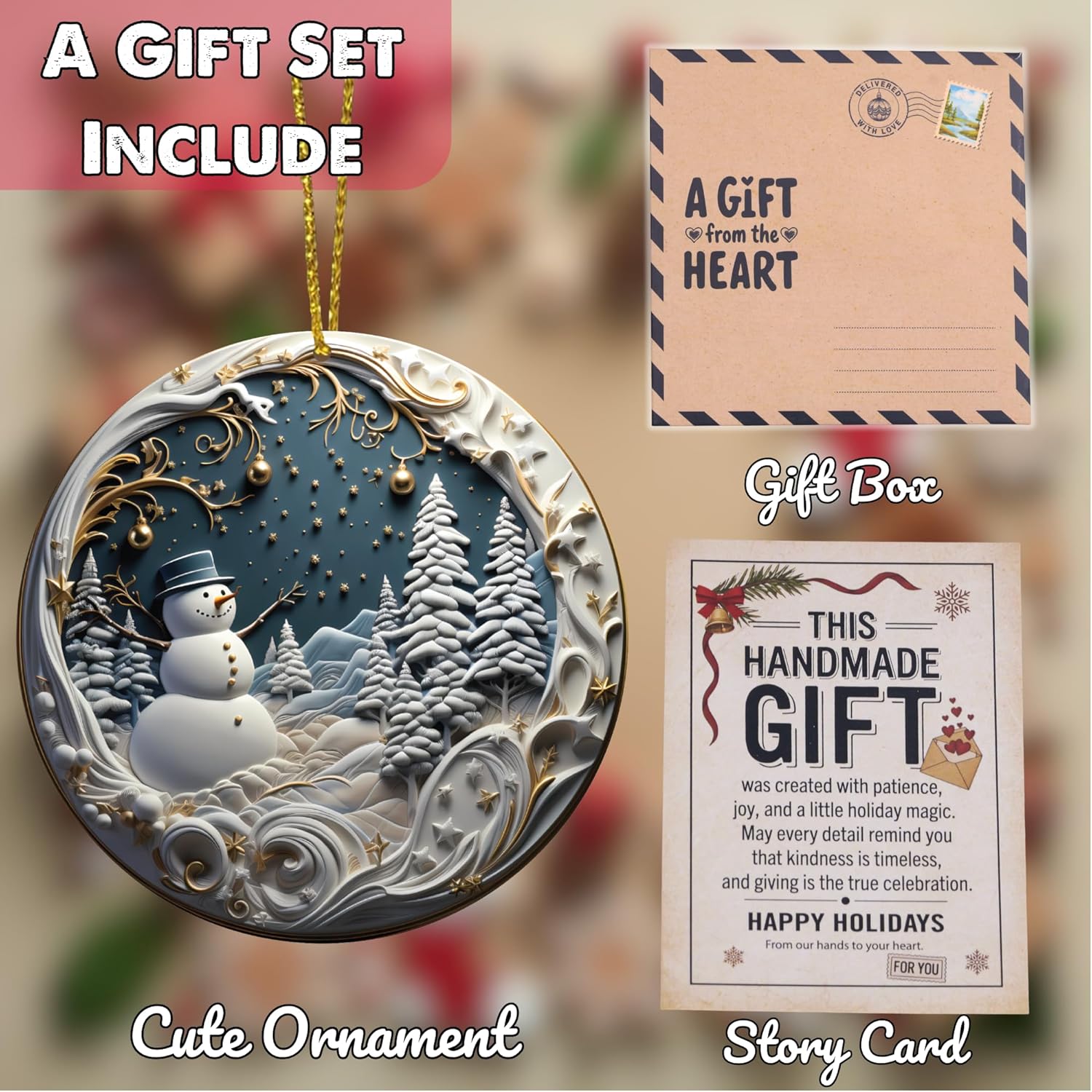 Snowman Ornaments – Cute Funny Christmas Ornament, Snowman Christmas Tree Decorations, for Coworkers, Friends & Family - Image 2