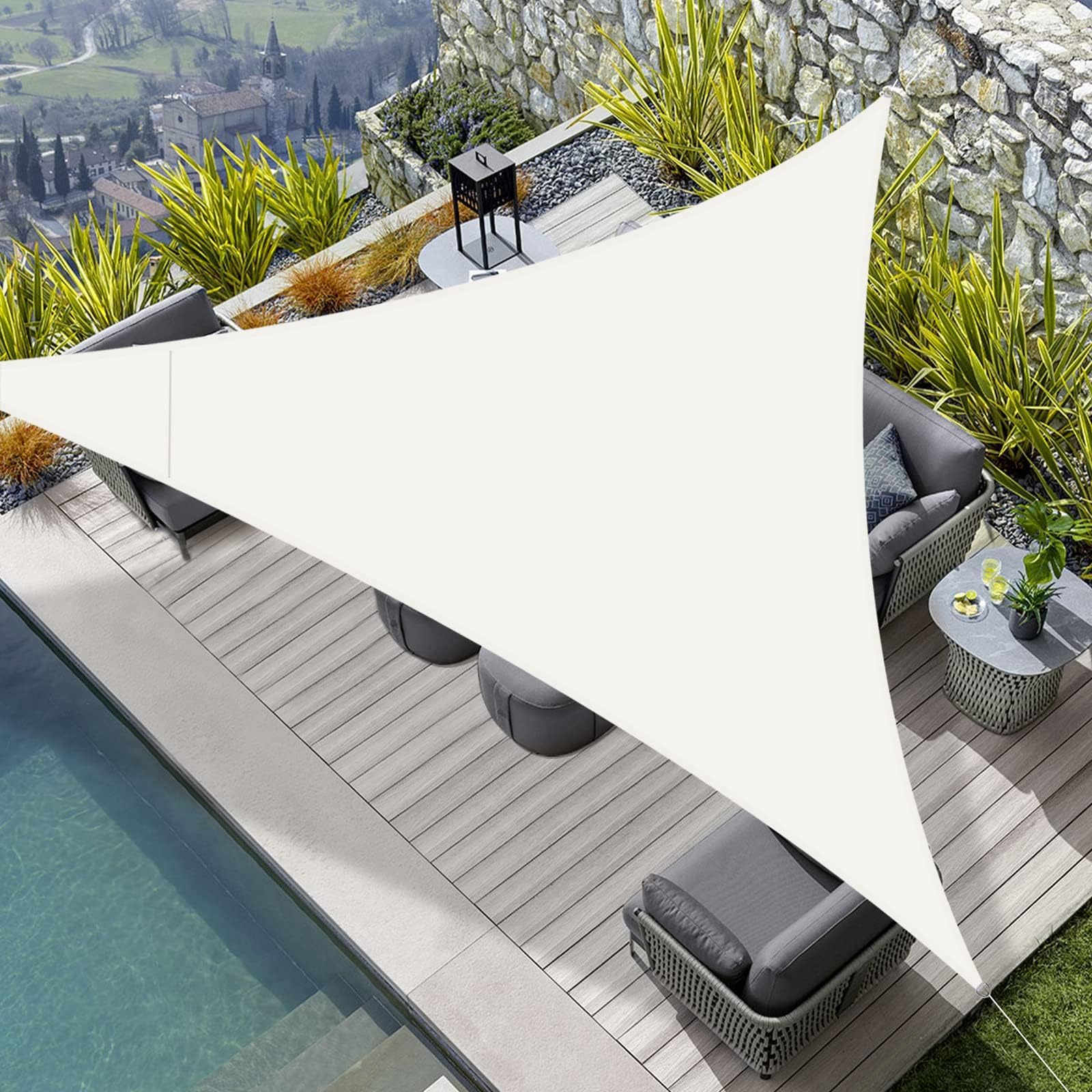 HENG FENGSun Shade Sail Waterproof PES Polyester Canopy Awning Sunscreen with 98% UV Block for Outdoor Patio Garden