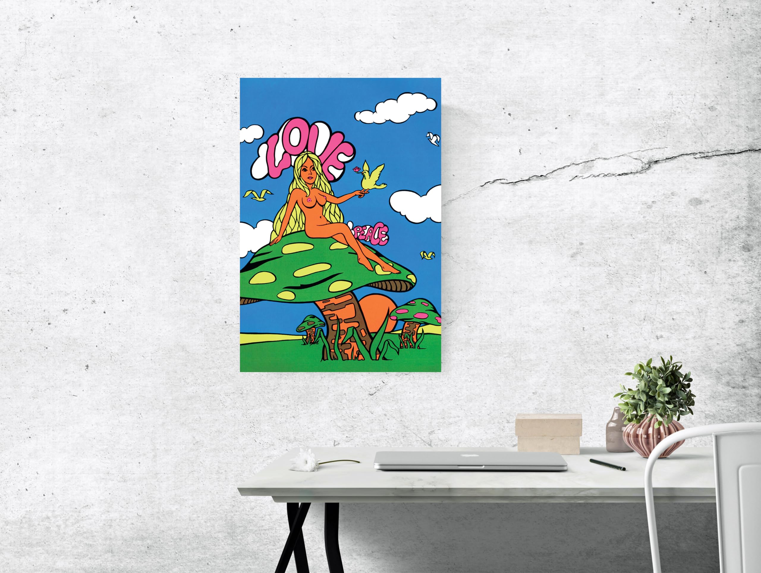 Amazon.com: Artist Unknown Love & Peace Poster, Hippie Girl