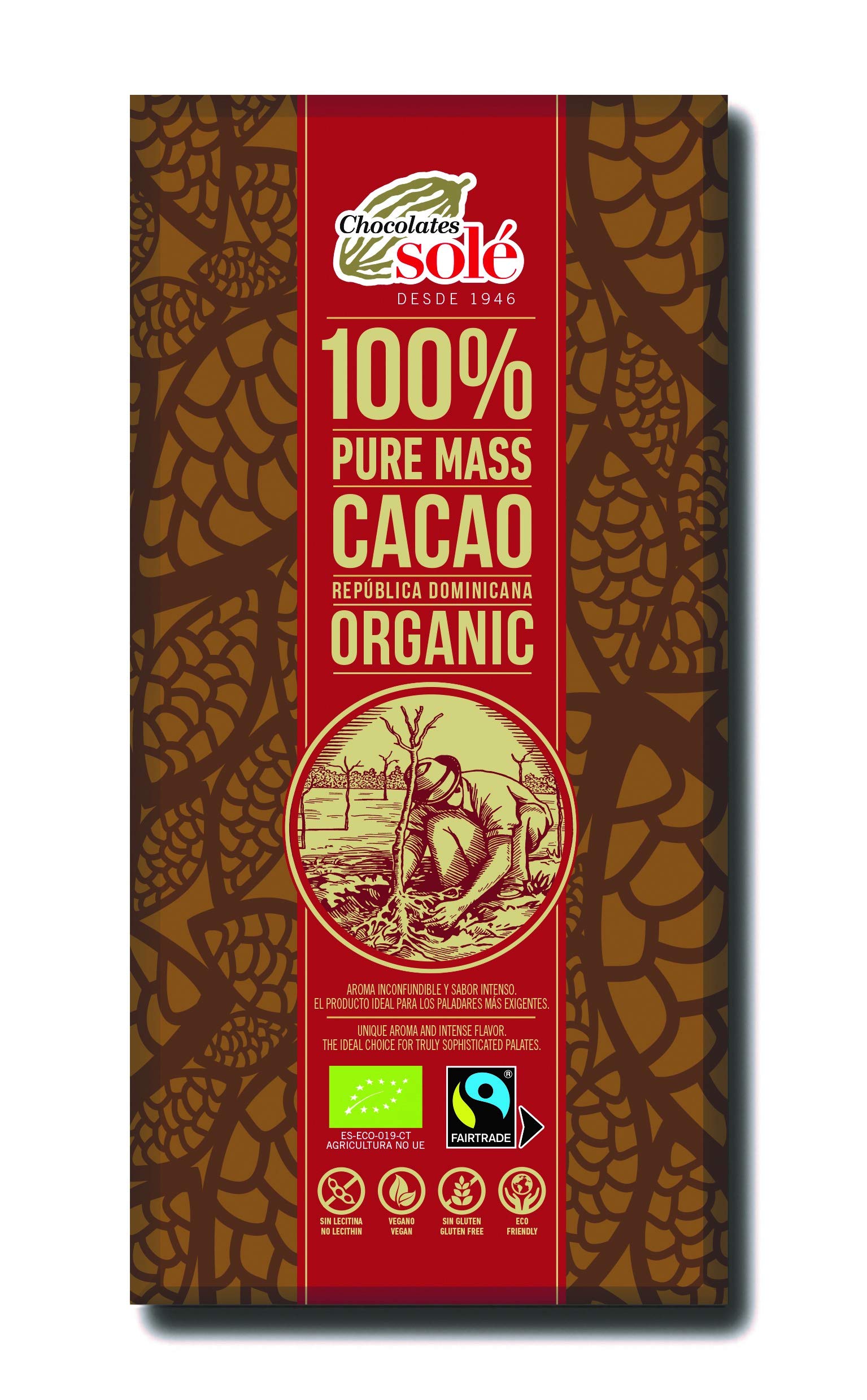 Chocolates Sole Organic Cocoa Dark Chocolate, 100g