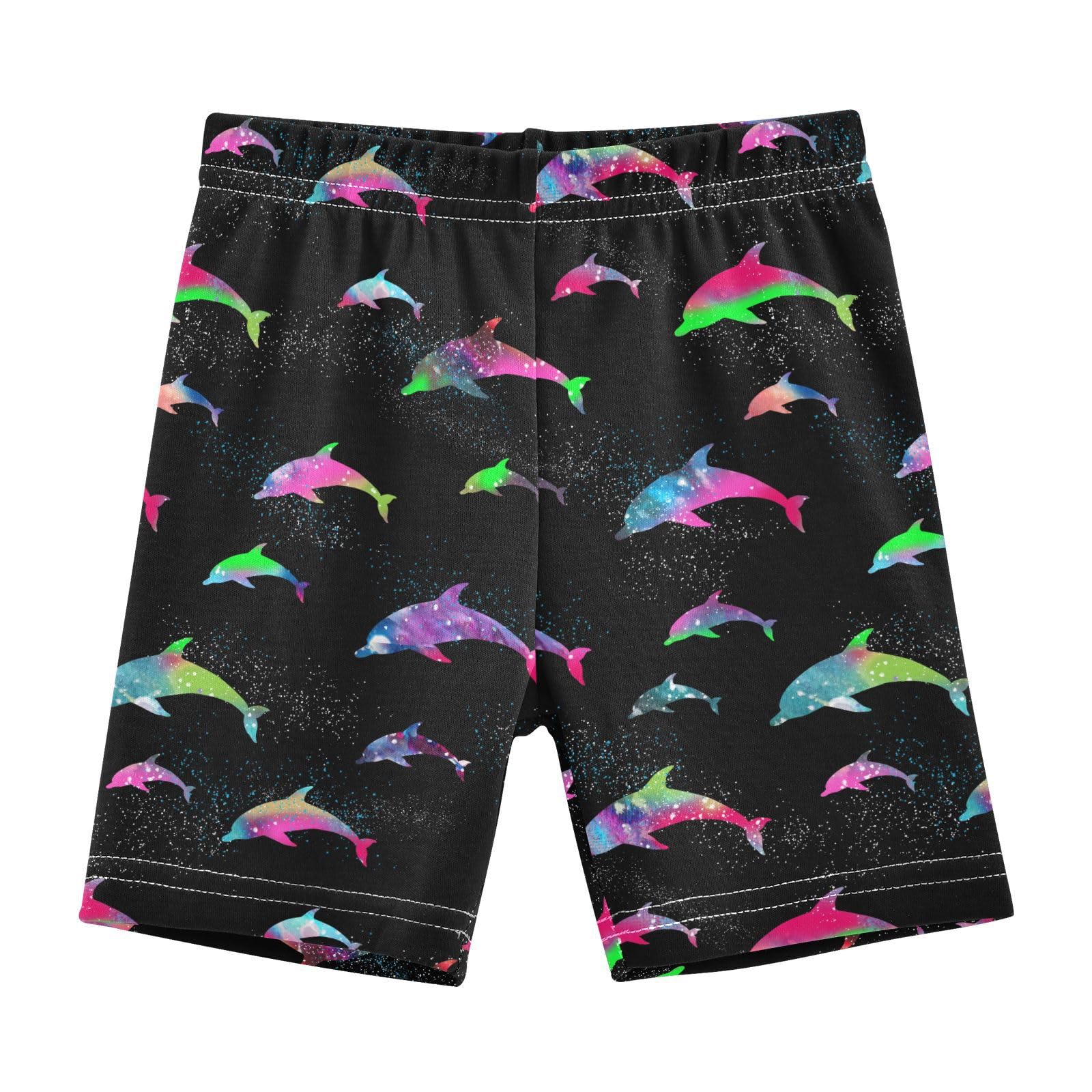 JHKKU Girls Colorful Dolphins Shorts Cotton Cartwheel Bike Kids Biker Under Dress Dance Short Girl Clothes 8Y