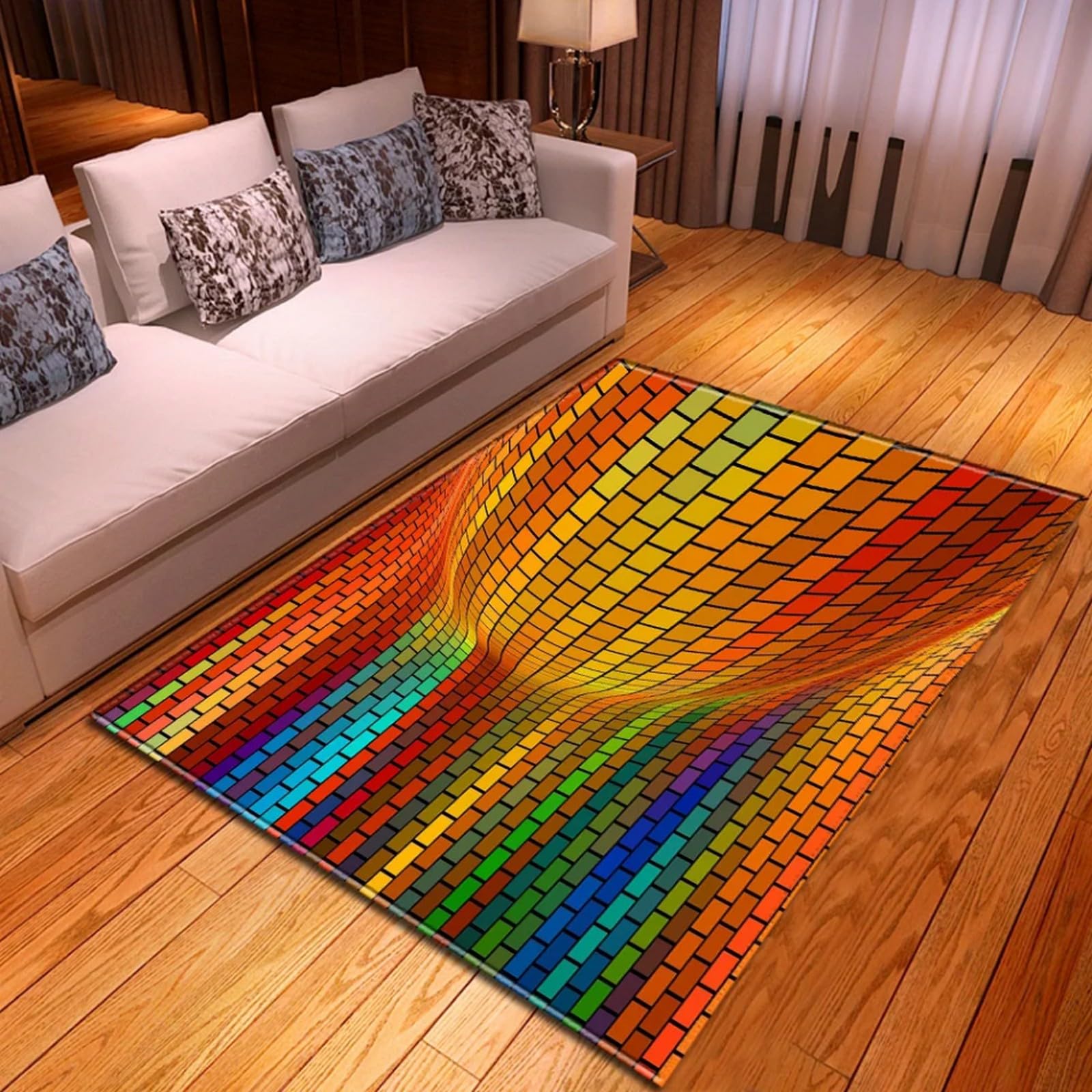 Tapis flanelle 120x160 antidérapant moquette salon chambre 3D