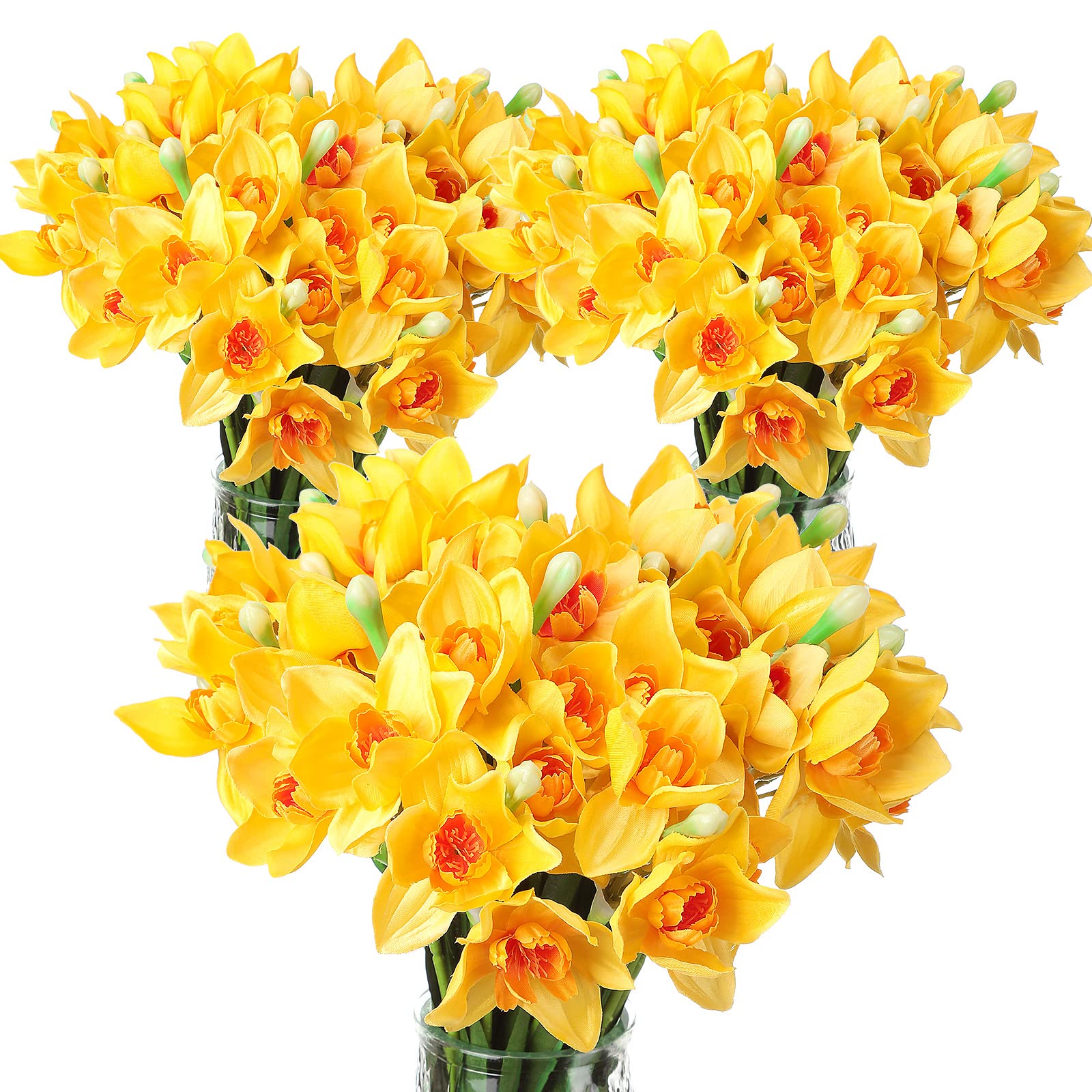Giegxin 30 Stück Künstliche Narzissen Blumen 41,7 cm Narzissen Frühling Blume Kunstblumen für Home Decor Indoor Dekorative Blumen Künstliche Blumen für Haus Garten Hochzeit Party (Gelb)