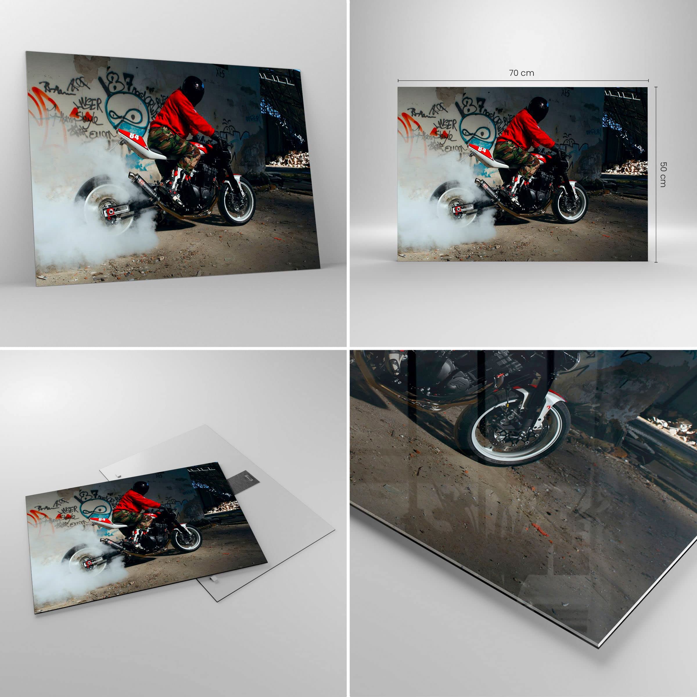 Tableau en verre moto 4murs - Décoration