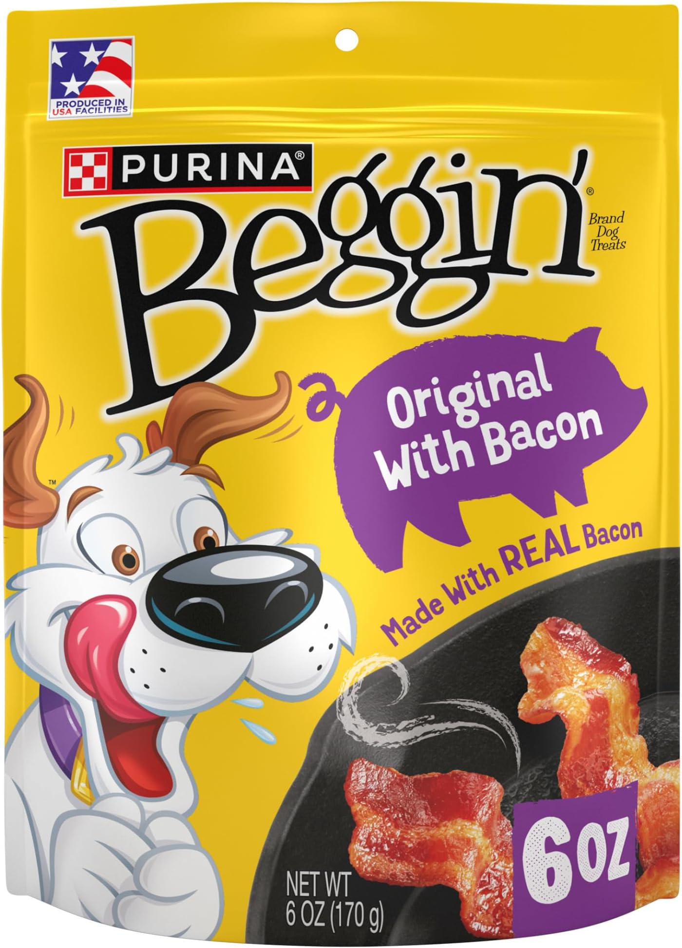 Strips Dog Treats, Original With Bacon Flavor - (Pack of 6) 6 oz. Pouches