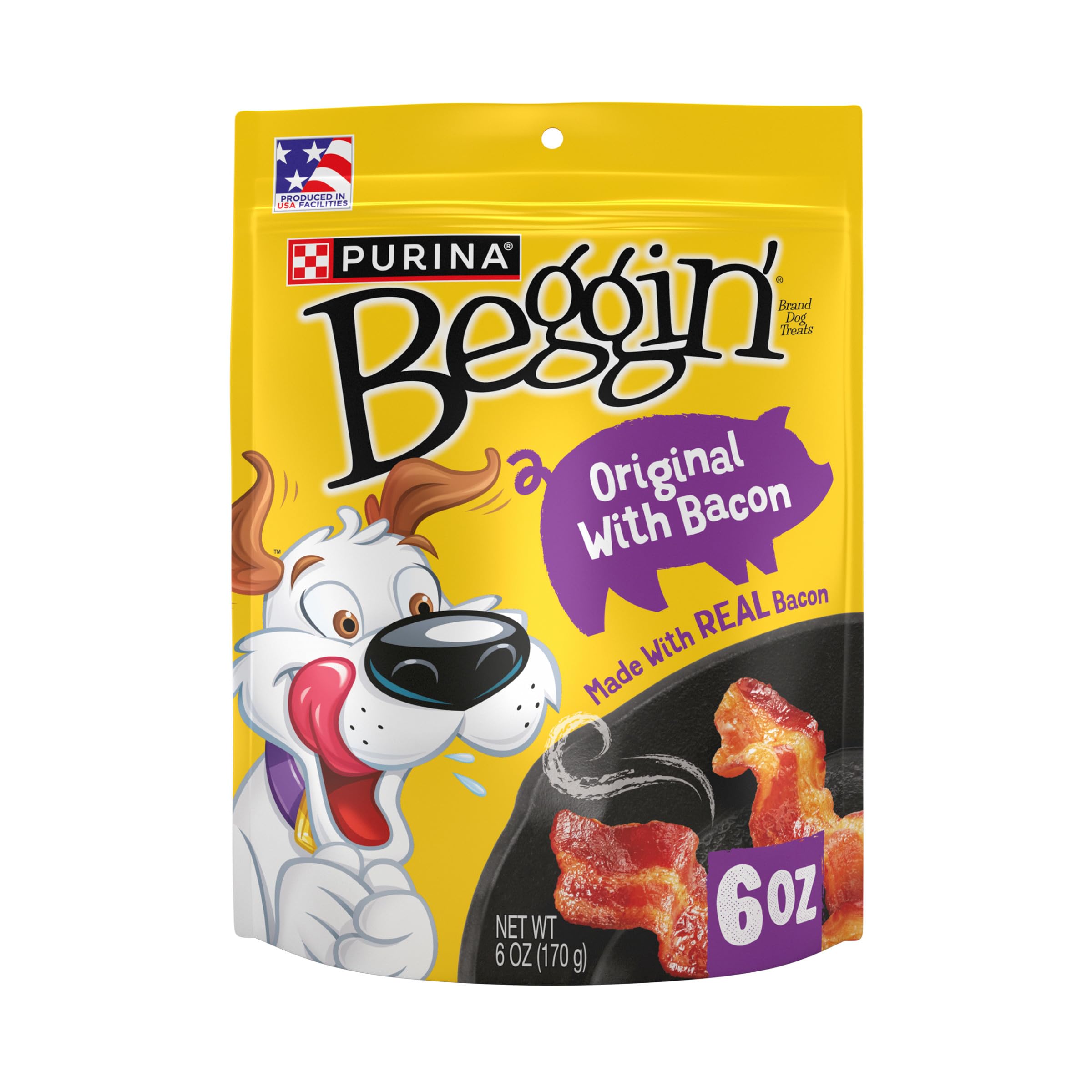 Purina Beggin' Strips Dog Treats, Original With Bacon Flavor - 6 oz. Pouch