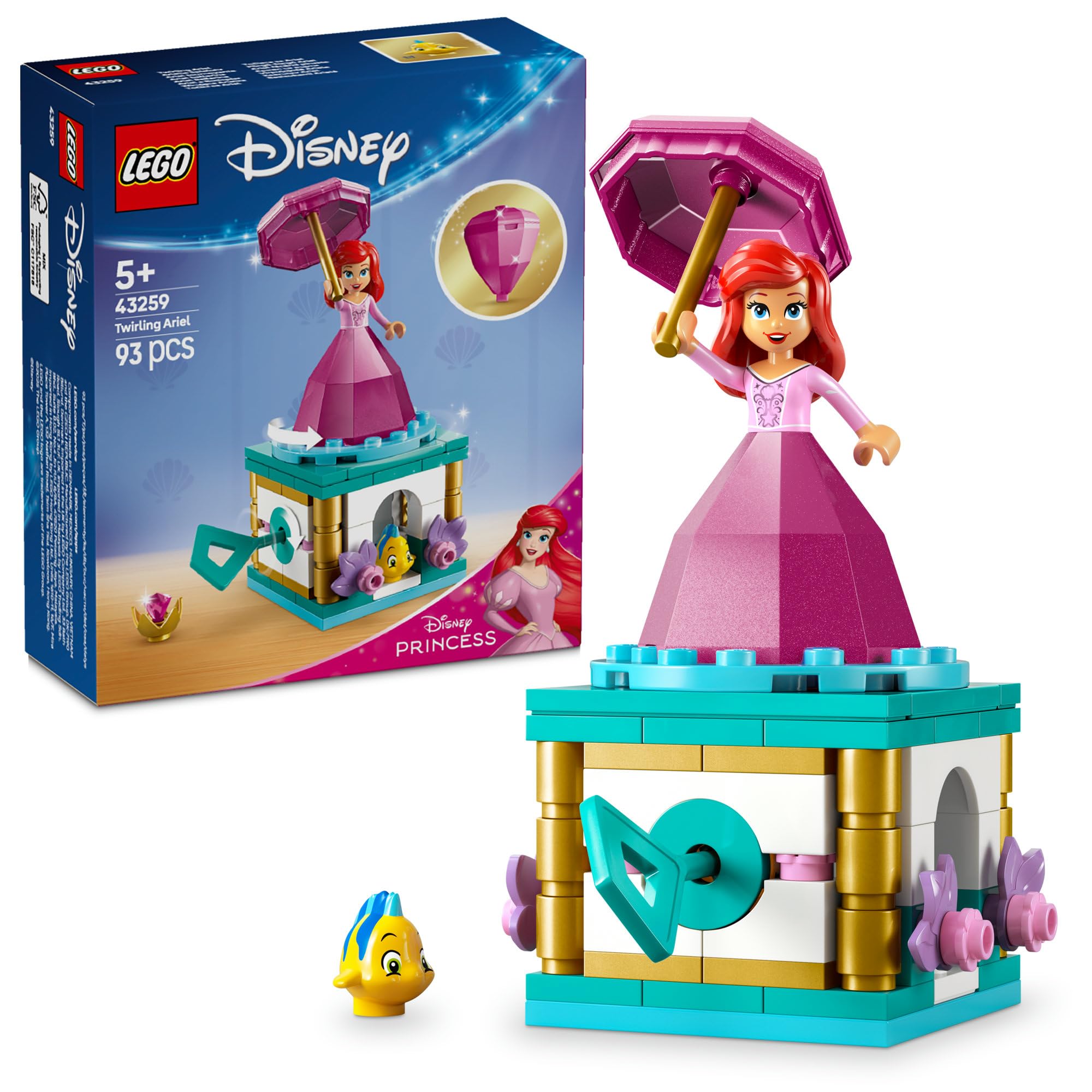Lego 43259 Disney Princess Ariel Toy Toy Birthday Present Blocks Educational Girls Boys Children 5 Years 6 Years 7 8 Years Old Disney Goods Pretend Play Play Play