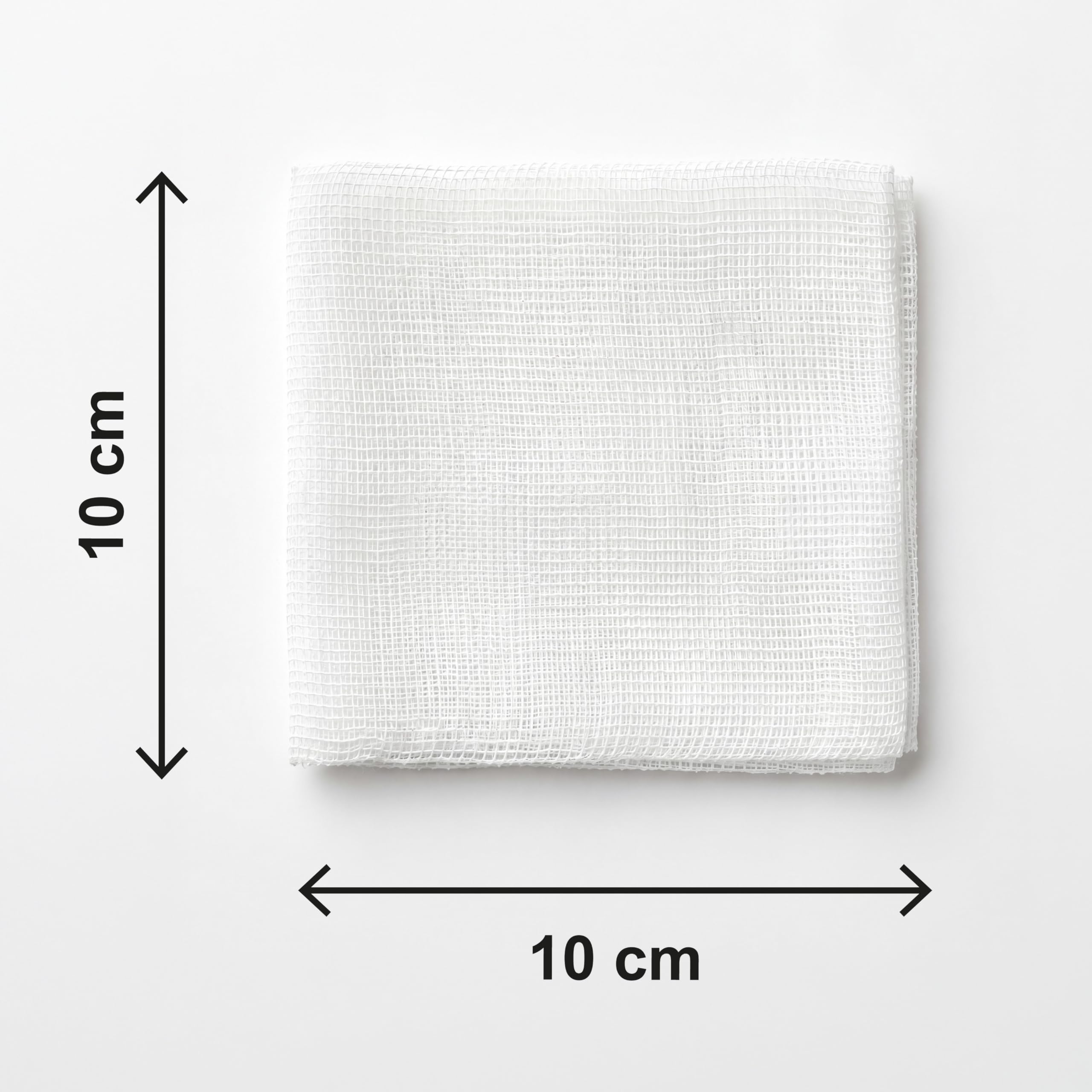 KMINA Gasas de Algodón (2500 Unidades) 13 Hilos 4 Capas 10 x 10 cm Plegadas Transpirables Alta Absorción Malla Indesmallable 100% Algodón