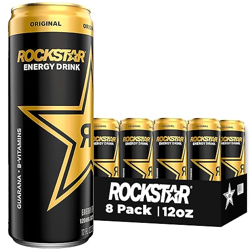 Rockstar Bebida energética, original, latas elegantes de 12 onzas (paquete de 8)
