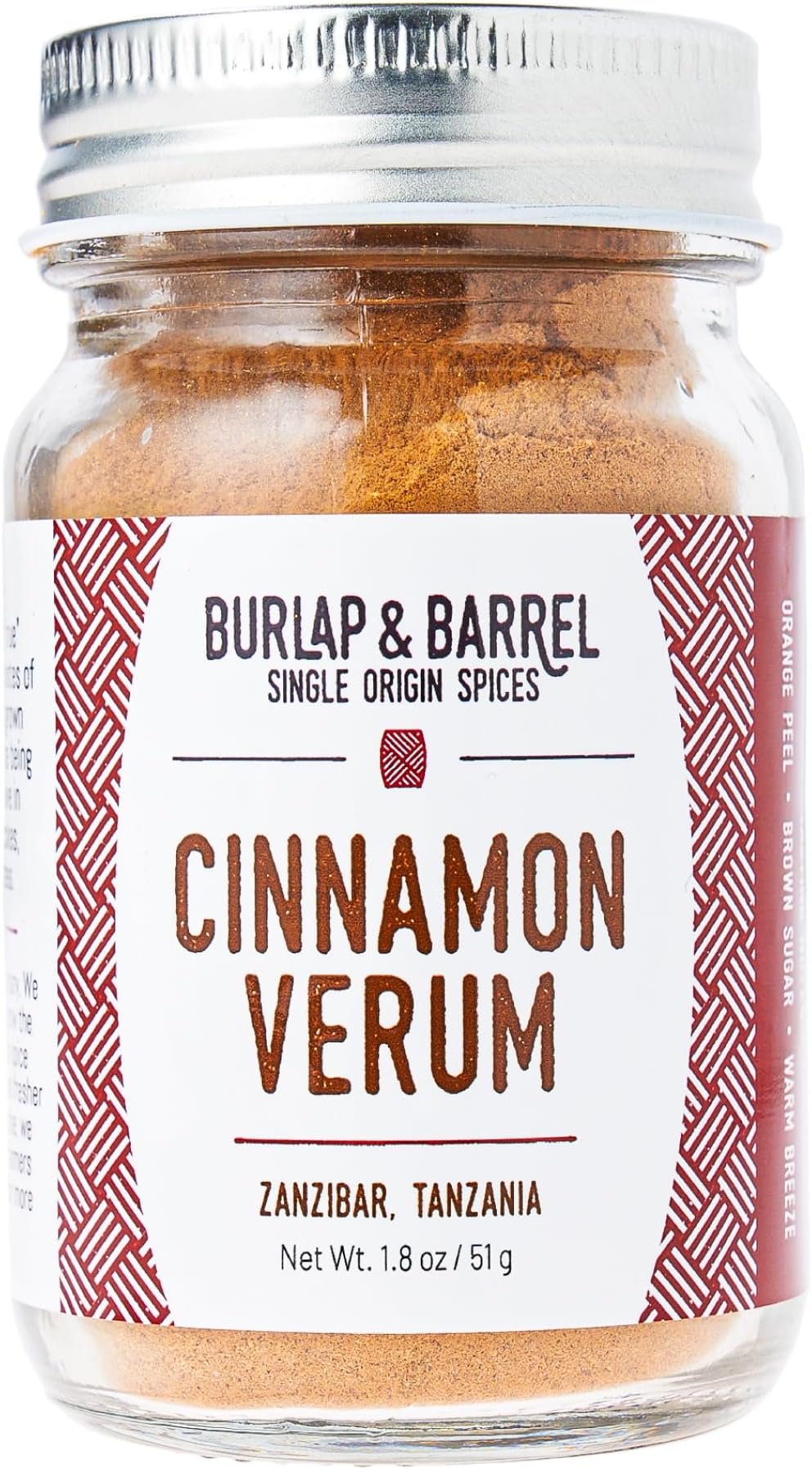 Cinnamon Verum - Ground Ceylon Cinnamon Powder with Pine, Citrus Peel, and Sea Salt Notes - As Seen On Shark Tank - 1.8oz Glass Jar