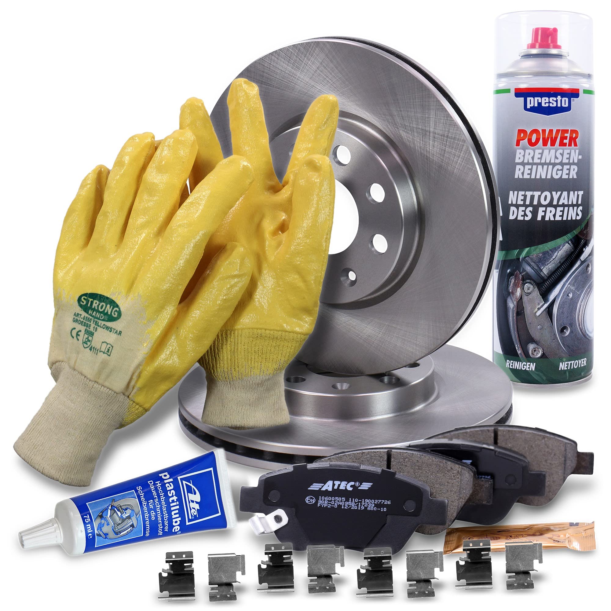 BESTPRICE Bremsenset Vorderachse inkl. Bremsscheiben Belüftet Ø 257 mm + Bremsbeläge vorne, Kompatibel mit OPEL ADAM (M13), CORSA D (S07), CORSA D Kasten (S07)