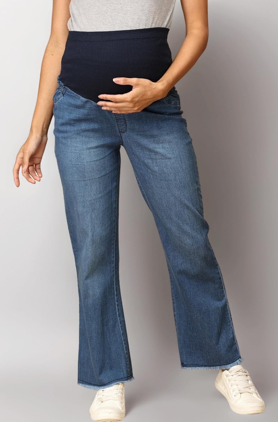 - Maternity Jeans for Pregnant Women - Stretchy & Comfy Denim Pants with Full Panel Waistband - Perfect Mommy-to-Be Jeans