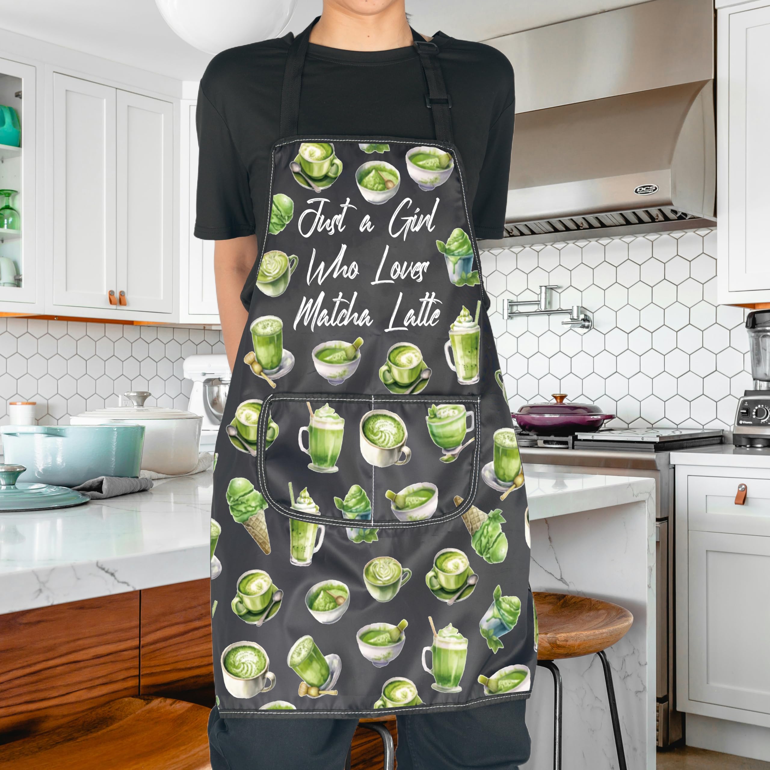Matcha Latte Obsessed Gift Just A Girl Who Loves Matcha Latte Apron Matcha Latte Gift For Barista
