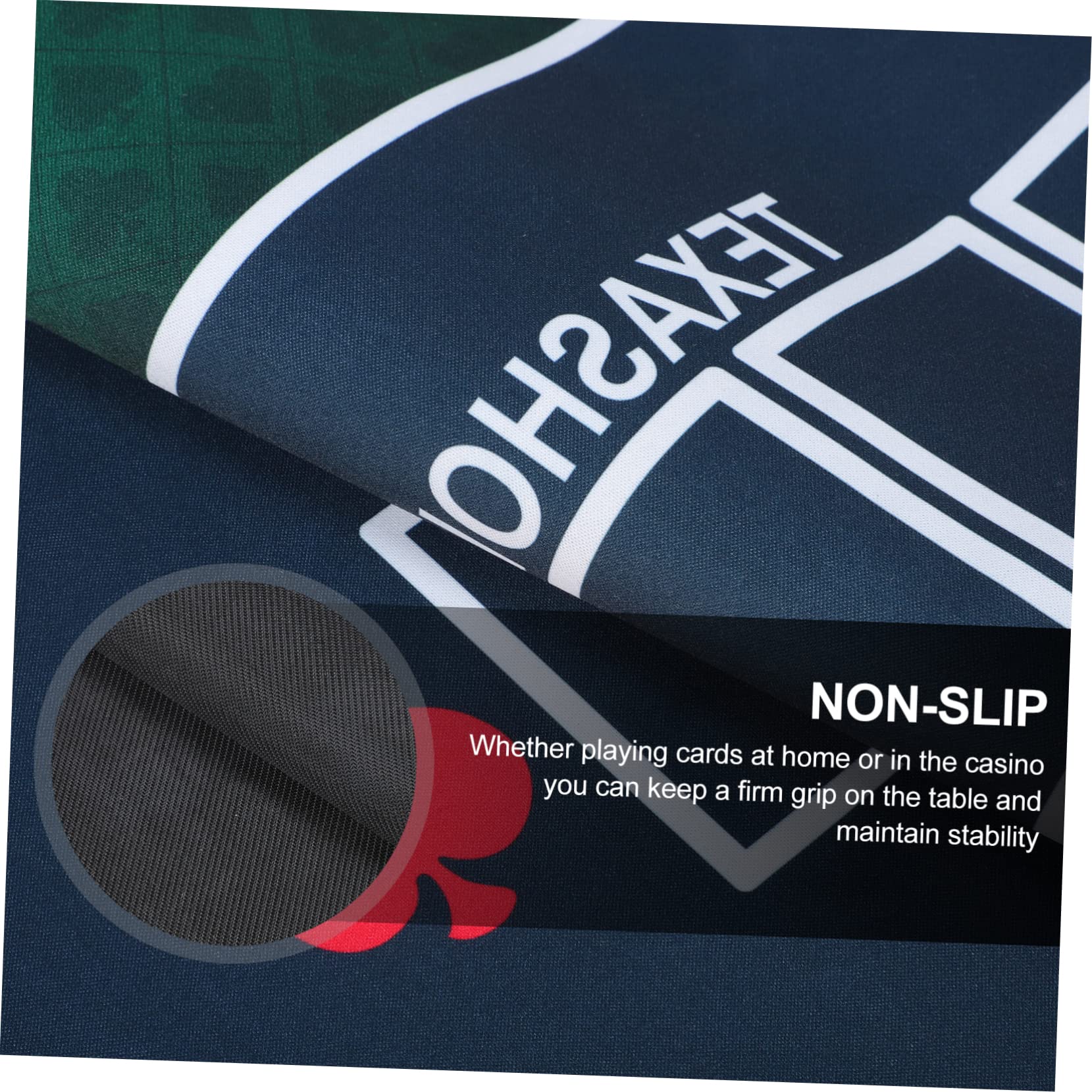 ibasenice Tapis de Poker Texas Hold’em en Caoutchouc, Rectangulaire, Antidérapant, Confortable, pour Jeux de Cartes la Maison Toute L’année