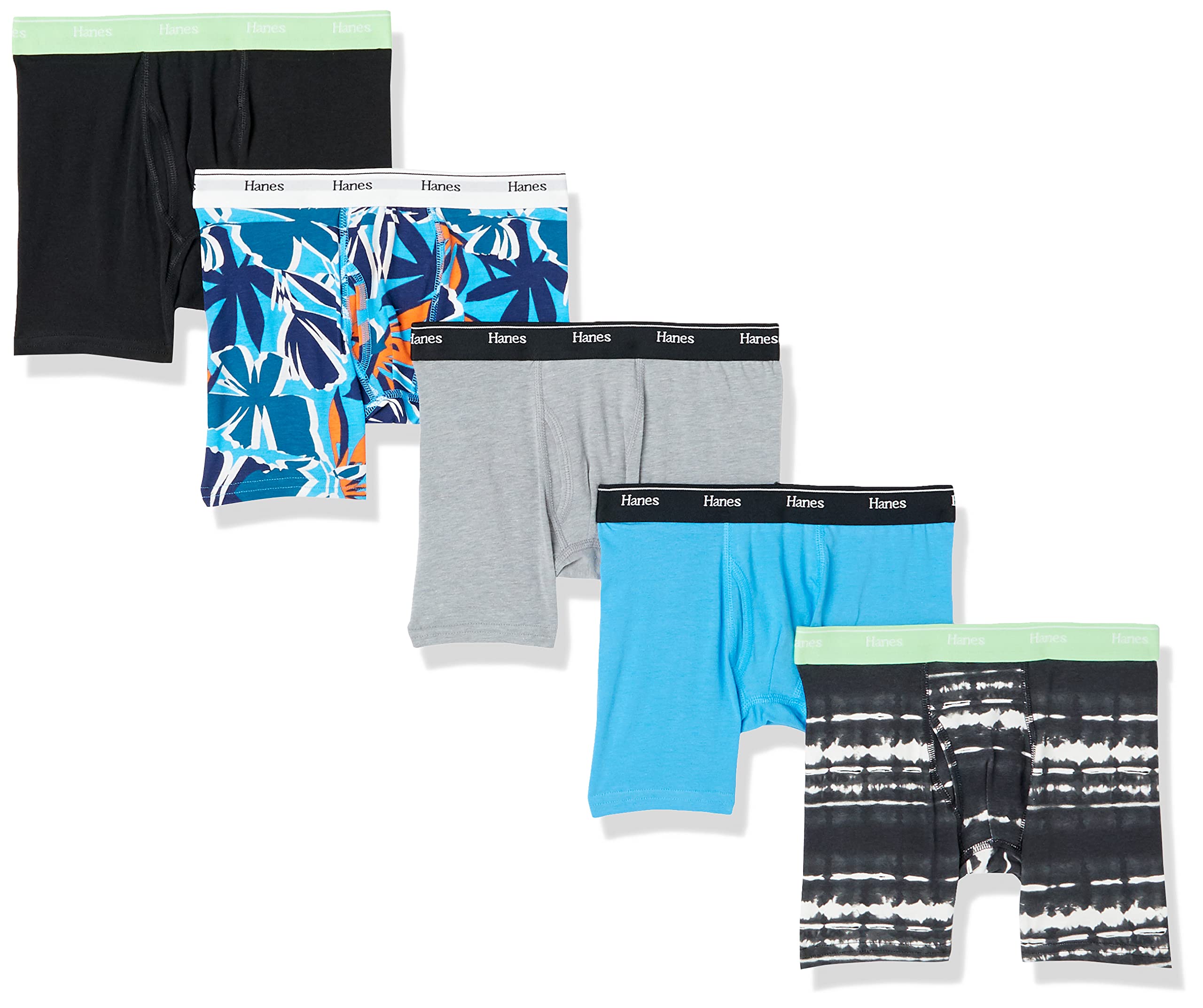 Hanes Calzoncillos Tipo bóxer para niños, Ropa Interior elástica de algodón Que Absorbe la Humedad, Paquete de 5 Unidades