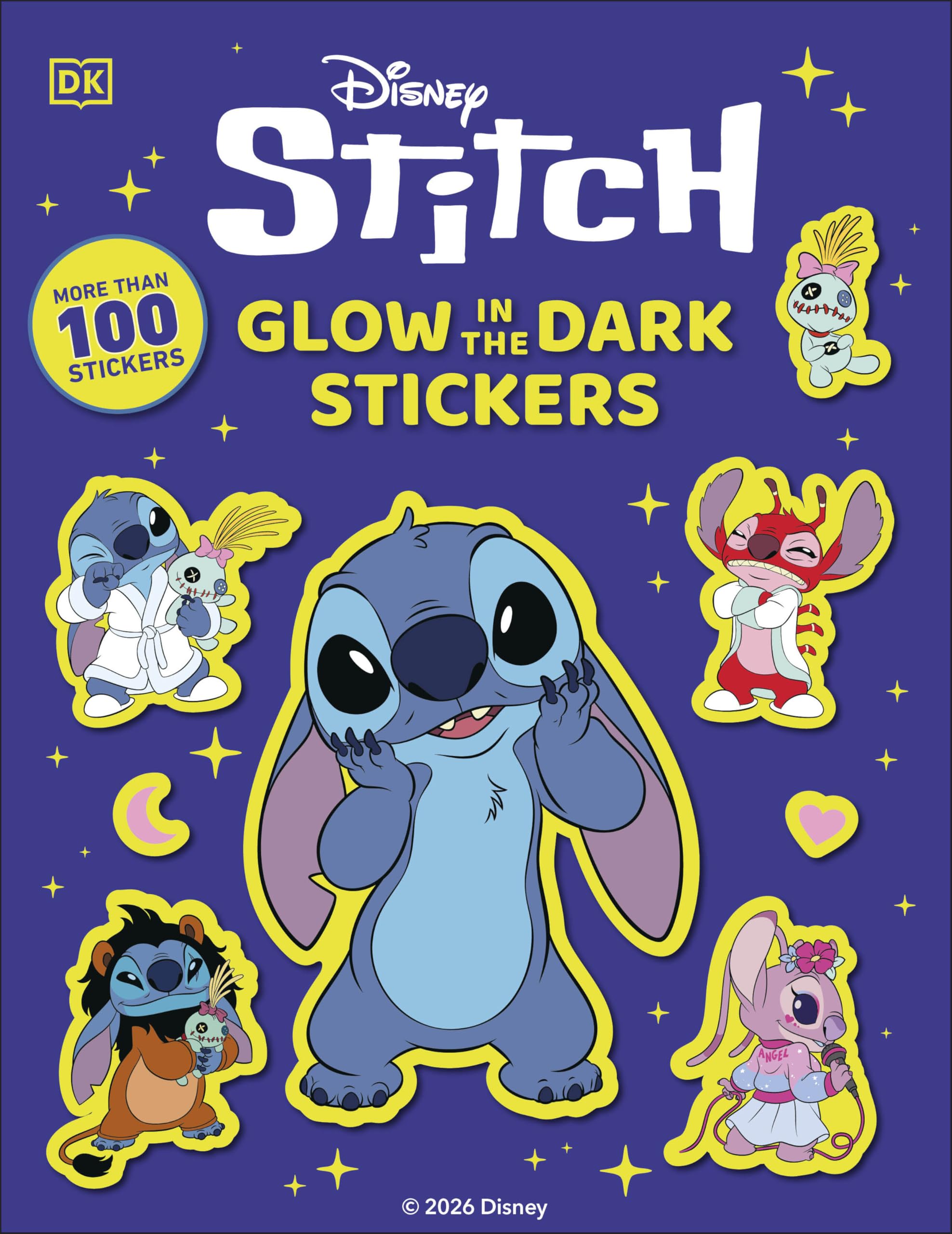 Disney Stitch Glow in the Dark Ultimate Sticker Book by DK Paperback