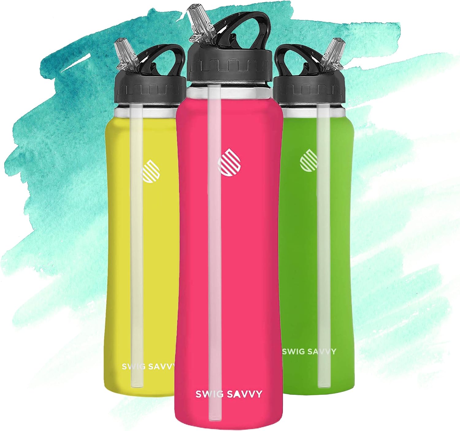 Swig Savvy Water Bottle Straw Lid Replacement Part for Stainless Steel Vacuum Insulated Water Bottle' Standard Mouth Coldest Water Bottle Lid with Straw
