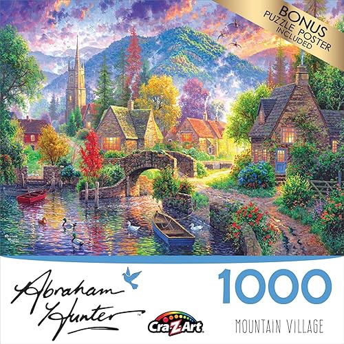 Miniatura 4 de Cra-Z-Art - RoseArt - Abraham Hunter - Mountain Village - Rompecabezas de 1000 piezas