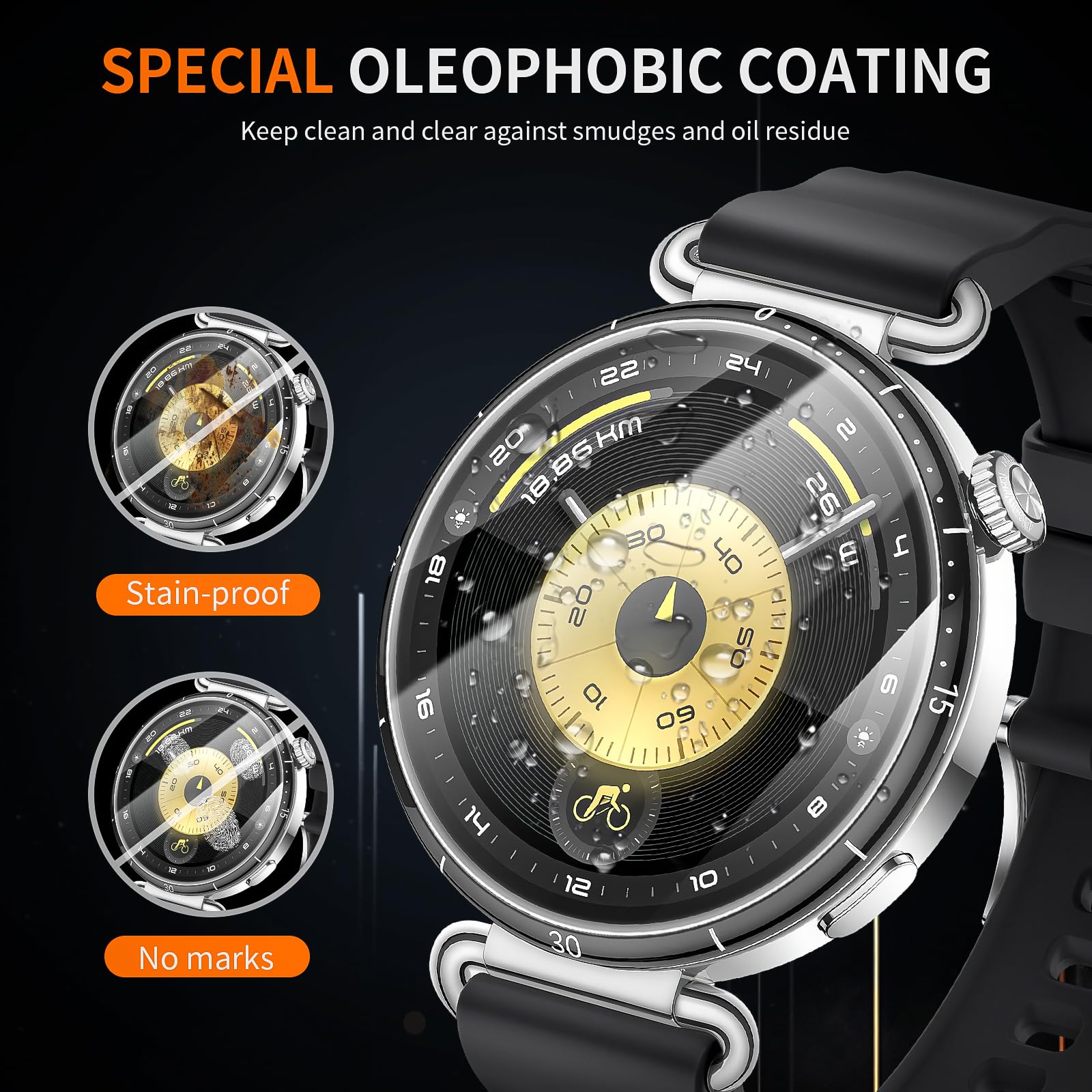 Diruite 4 Sztuki Ochraniacz Ekranu do HUAWEI Watch GT 6 41mm,HD Anti-Scratch Szkło Hartowane Folia Ochronna Smart Watch,41mm