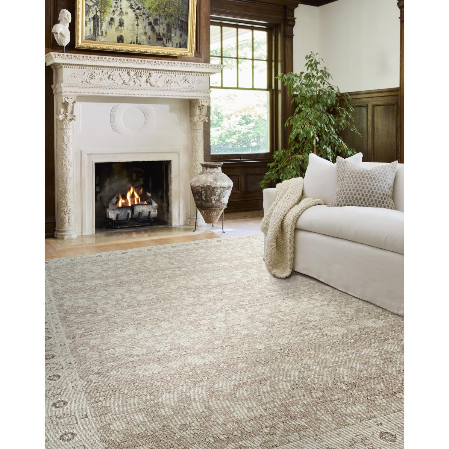 livabliss x nabela noor home asha traditional oriental area rug, 6'7" x 9',taupe