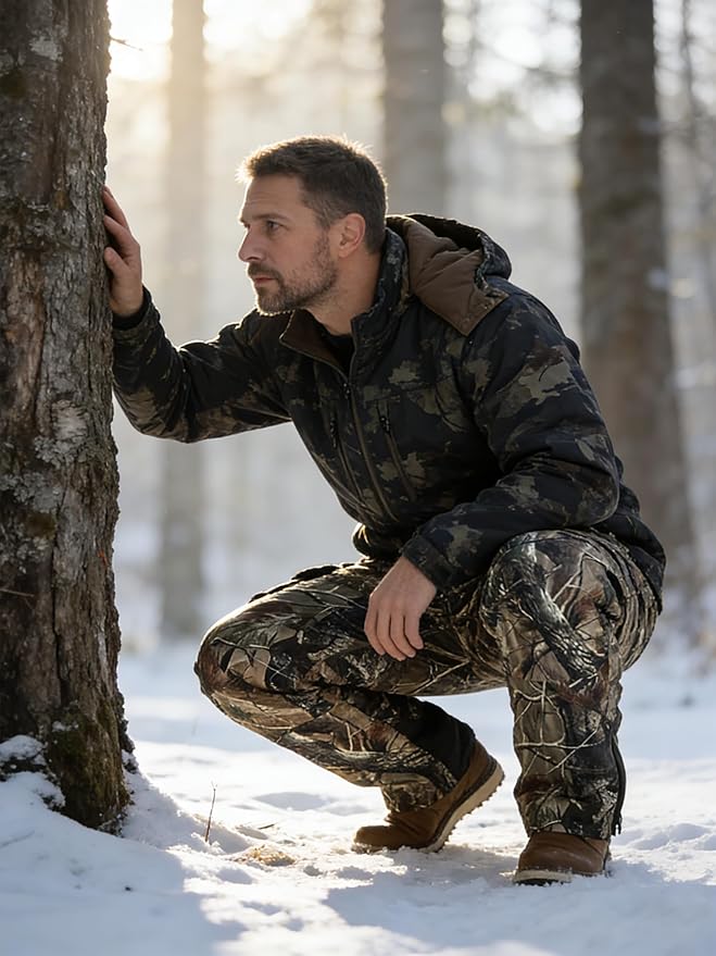 Amazon | [Krumba] メンズ カモフラ 狩猟 ズボン: 冬 絶縁 暖かい 防風