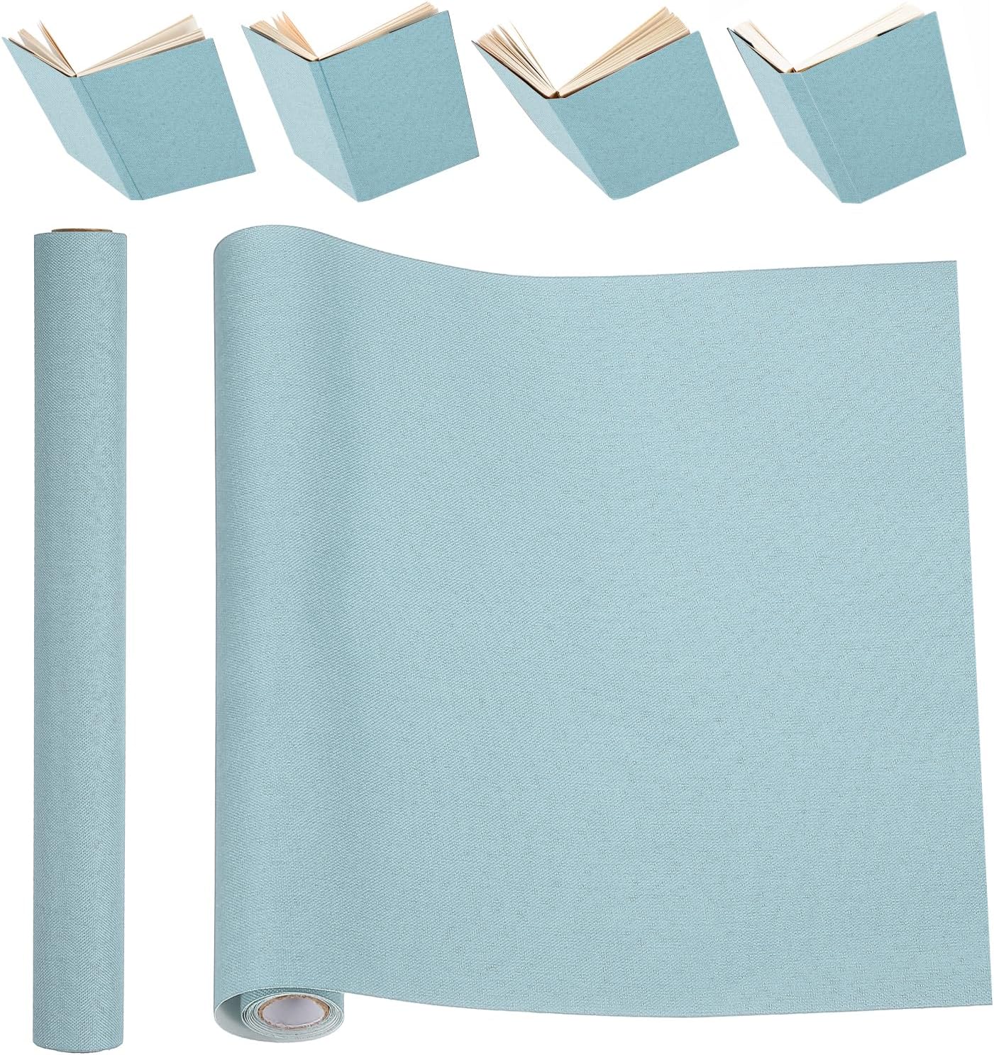 PATIKIL Book Binding Cloth, 51 x 11 Inches Book Cloth for Binding Repairing Fabric Surface Paper Backed Bookbinding Supplies, Light Blue