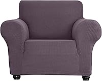 Vista 33 de Funda elástica suave para sofá de 3 cojines, protector de muebles, transpirable, lavable, tela jacquard, cuadros pequeños con parte inferior Beige