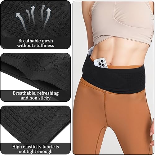 Miniatura 3 de Cangurera delgada para correr para hombres y mujeres, soporte para teléfono para correr, bolsa de cintura que absorbe la humedad, bolsa para