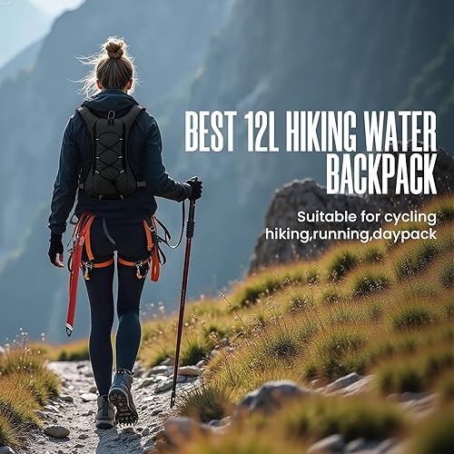 Miniatura 2 de Mochila de hidratación de 12L para mujeres y hombres, chaleco ligero para correr con bolsa de agua de 2 litros, paquete de agua para senderismo,