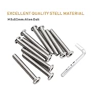 Vista 51 de binifiMux 10 unids M6 x 1.575 in tapa plana Allen pernos remaches tornillos de conexión para muebles 304 acero inoxidable