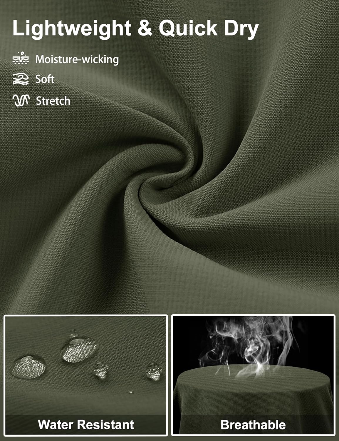 TACVASEN Men's Hiking Cargo Shorts 10" Quick Dry Lightweight Stretch Dress Shorts Outdoor Golf Travel with 5 Pockets - Image 6