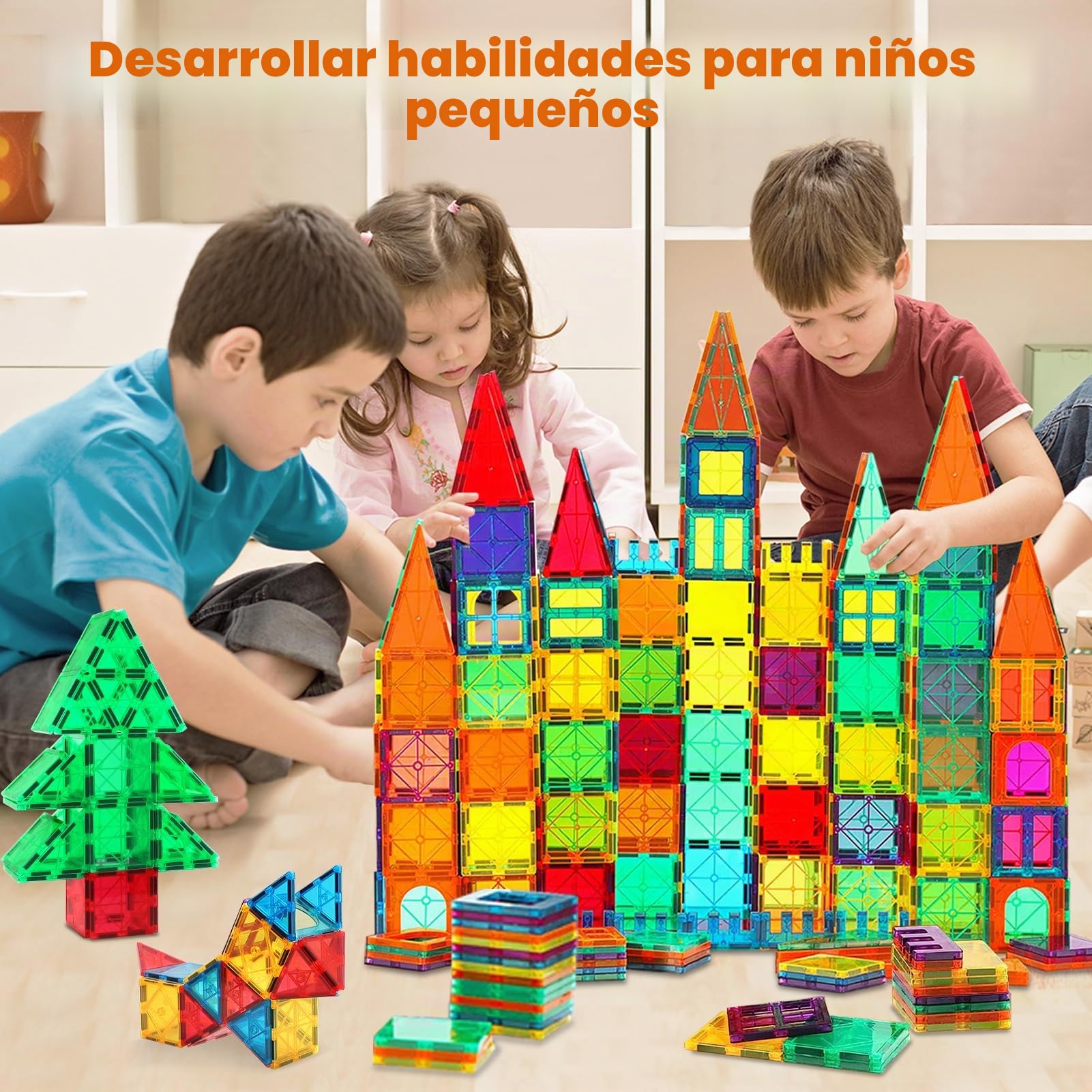Kaysaitoy 100 Piezas Bloques de Construcción Magnéticos Juguetes de Construcciones Magneticas Niños Bloques Magneticos Stem Juguetes Educativos Juego Magnetico Juguetes Niños 3 4 5 6 7 Años