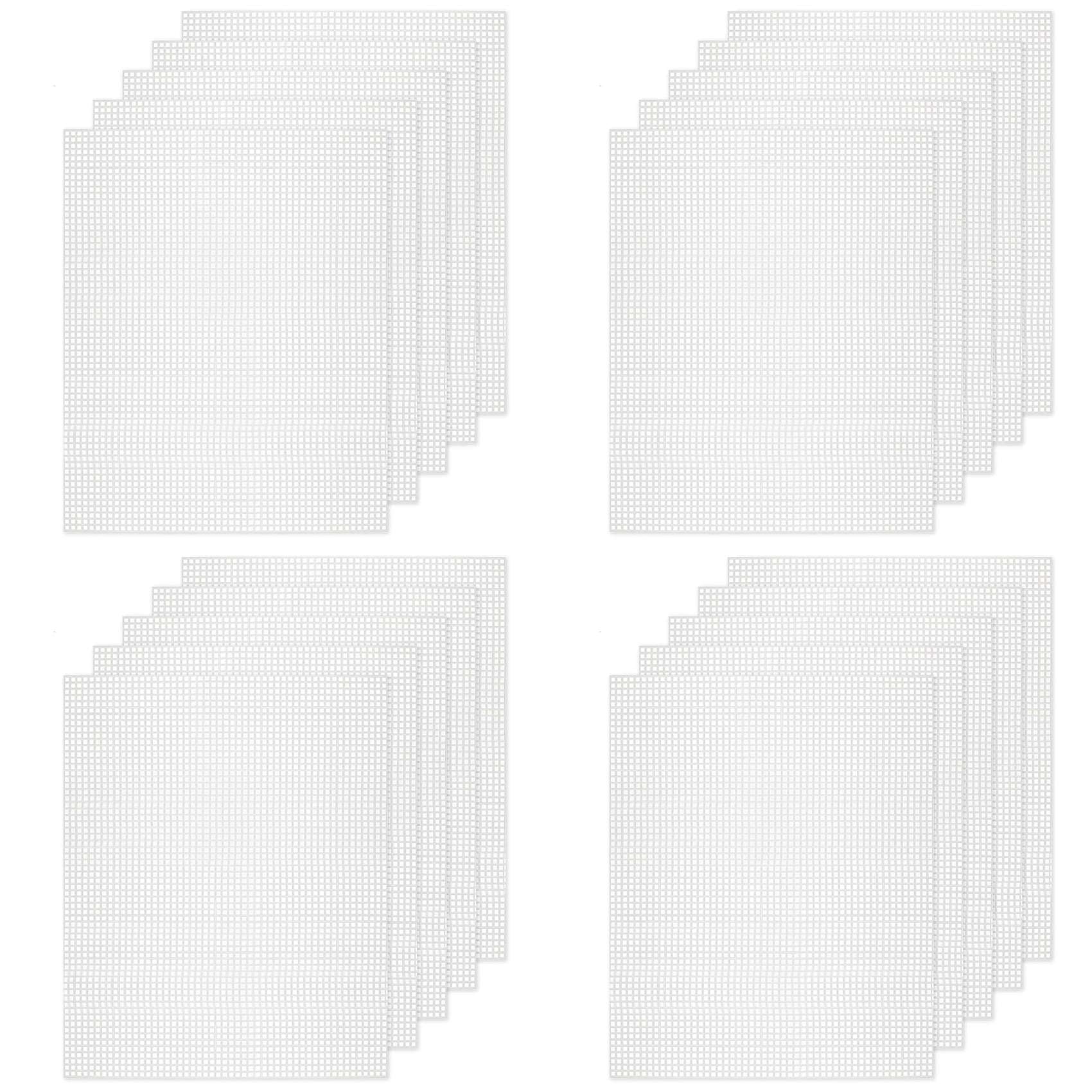 Aundhegrtt 40PCS Mesh Plastic Canvas Sheets 19.6x13 Inch for Embroidery Crafting, Acrylic Yarn Crafting, Knit and Crochet Projects