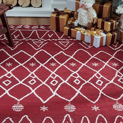 Miniatura 2 de jinchan Alfombra marroquí de Navidad para cocina, de 2 x 6 pies, moderna, lavable, geométrica, antideslizante, antideslizante, para dormitorio,