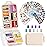 14 Grids Travel Pill Organizer Box with 415-Pcs Medicine Name Labels - Pocket Daily Pharmacy Case Container Kit - Travel Medication Holder Dispenser for Fish Oil Vitamin Supplement Storage - Khaki