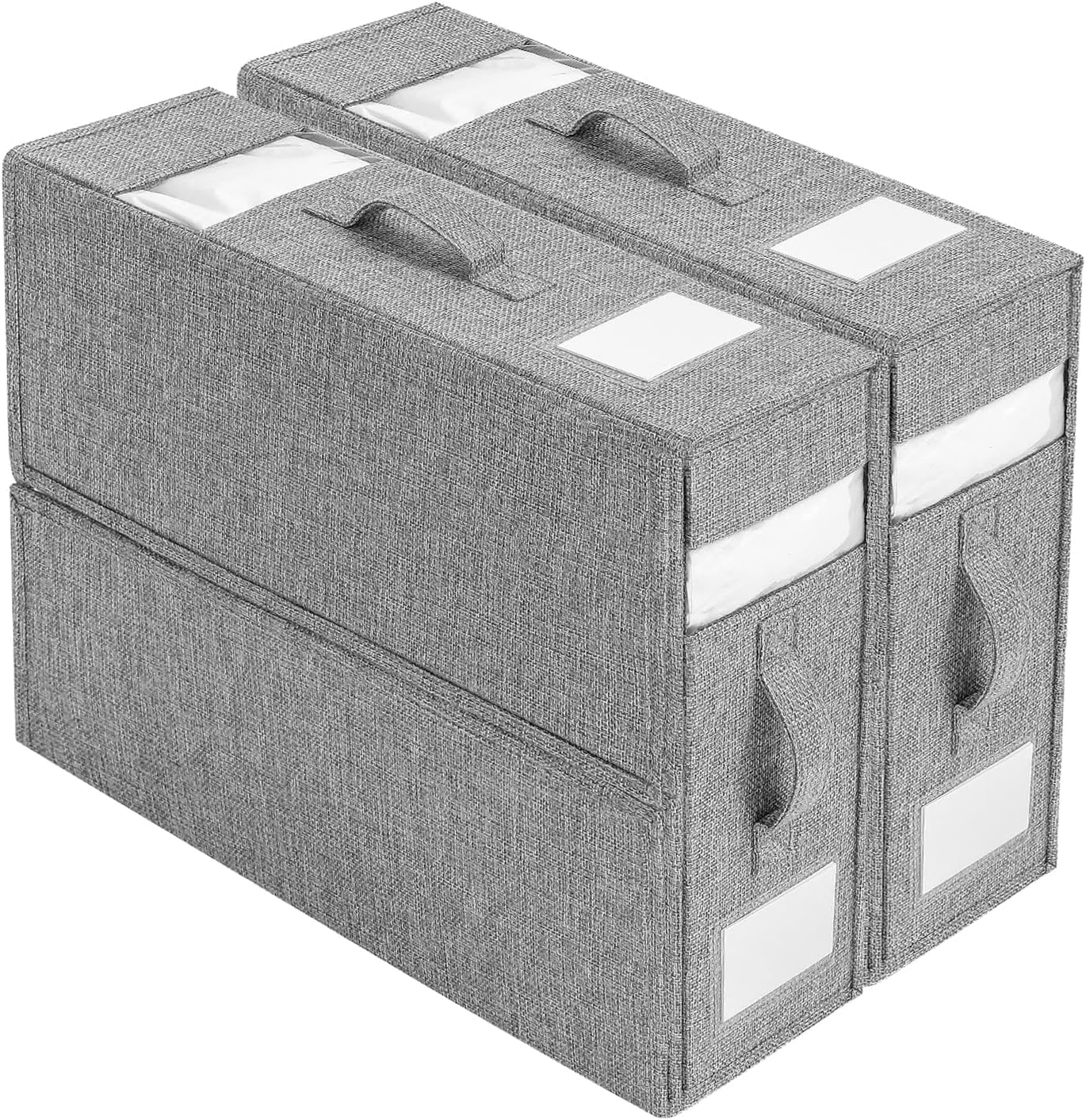 Bed Sheet Organizer and Storage,Foldable Sheet Set Organizer With Labeled Window Handle Zipper Grey Cube Portable Storage Box for Closet Bedding Clothes Towels Blankets (grey)