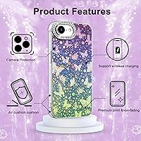 Vista 622 de I-MGAE-IN-AR - Funda diseñada para iPhone 12 y 12 Pro, diseño de mariposa plateada brillante, funda protectora de poliuretano termoplástico, suave