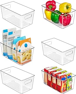 Vtopmart 6 Pack Clear Plastic Pantry Organizer Bins