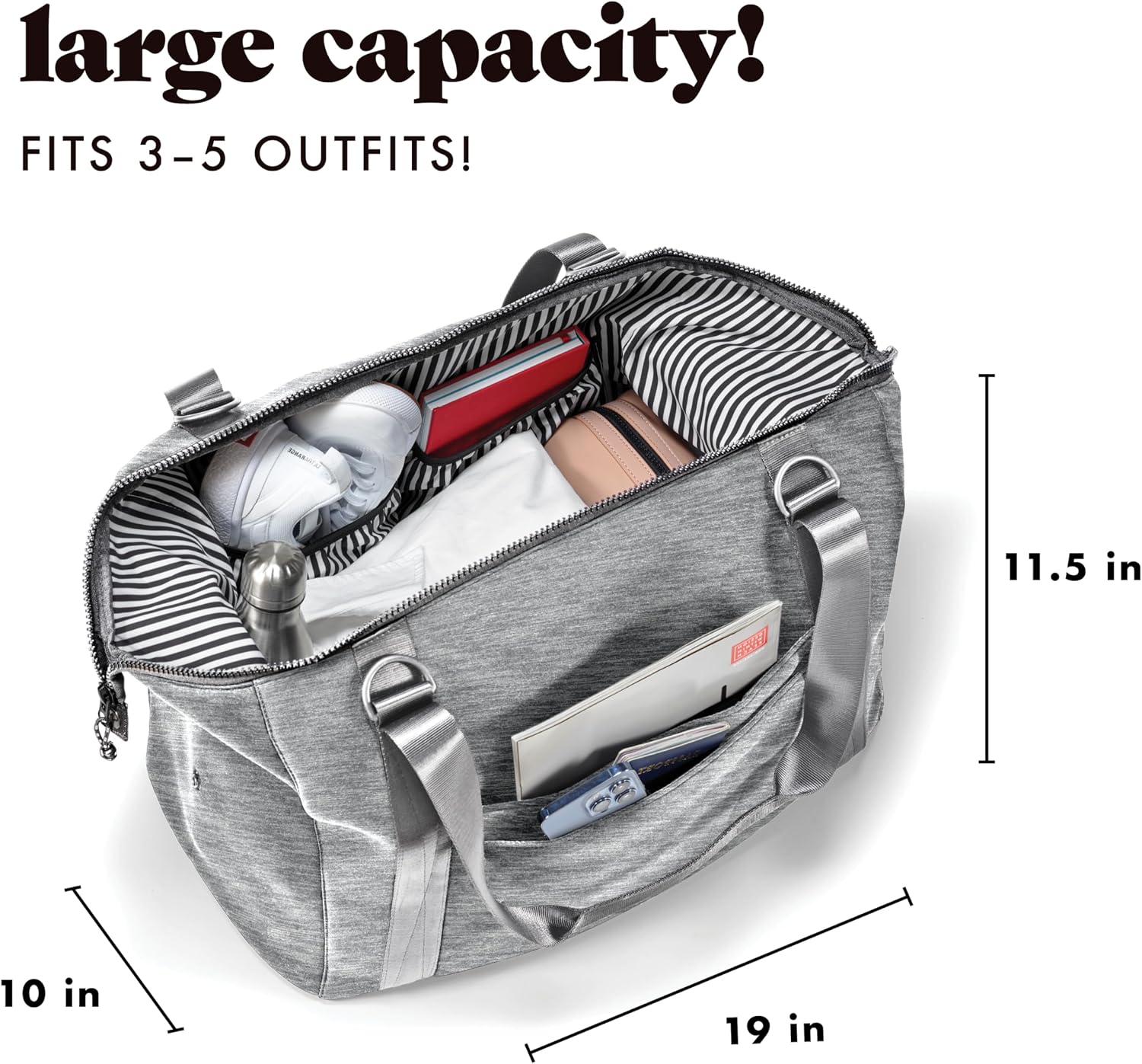 Fit & Fresh Neoprene Duffel Bag for Travel, Weekender, Carry On Approved image 5