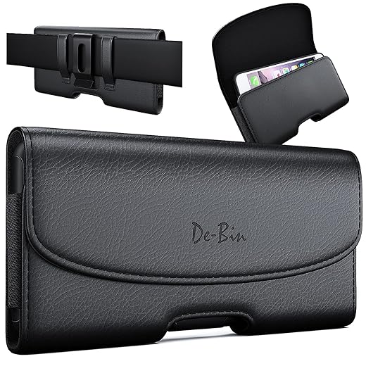 DeBin Cell Phone Holster for iPhone SE, iPhone 8, 7, 6s Belt Case with Belt Clip Carrying Pouch Holder Cover (Fits Apple iPhone SE, 8 with Protective Case on)