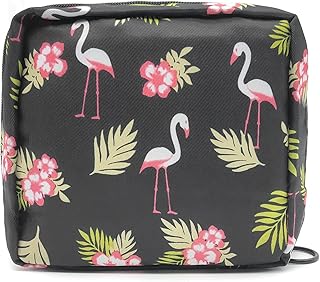 شنطة تخزين فوط صحية من النايلون مزودة بسوستة، شنطة تخزين فوط صحية محمولة للدورة الشهرية الأولى للبنات المراهقات والنساء (أسود، A7WSJSNB)