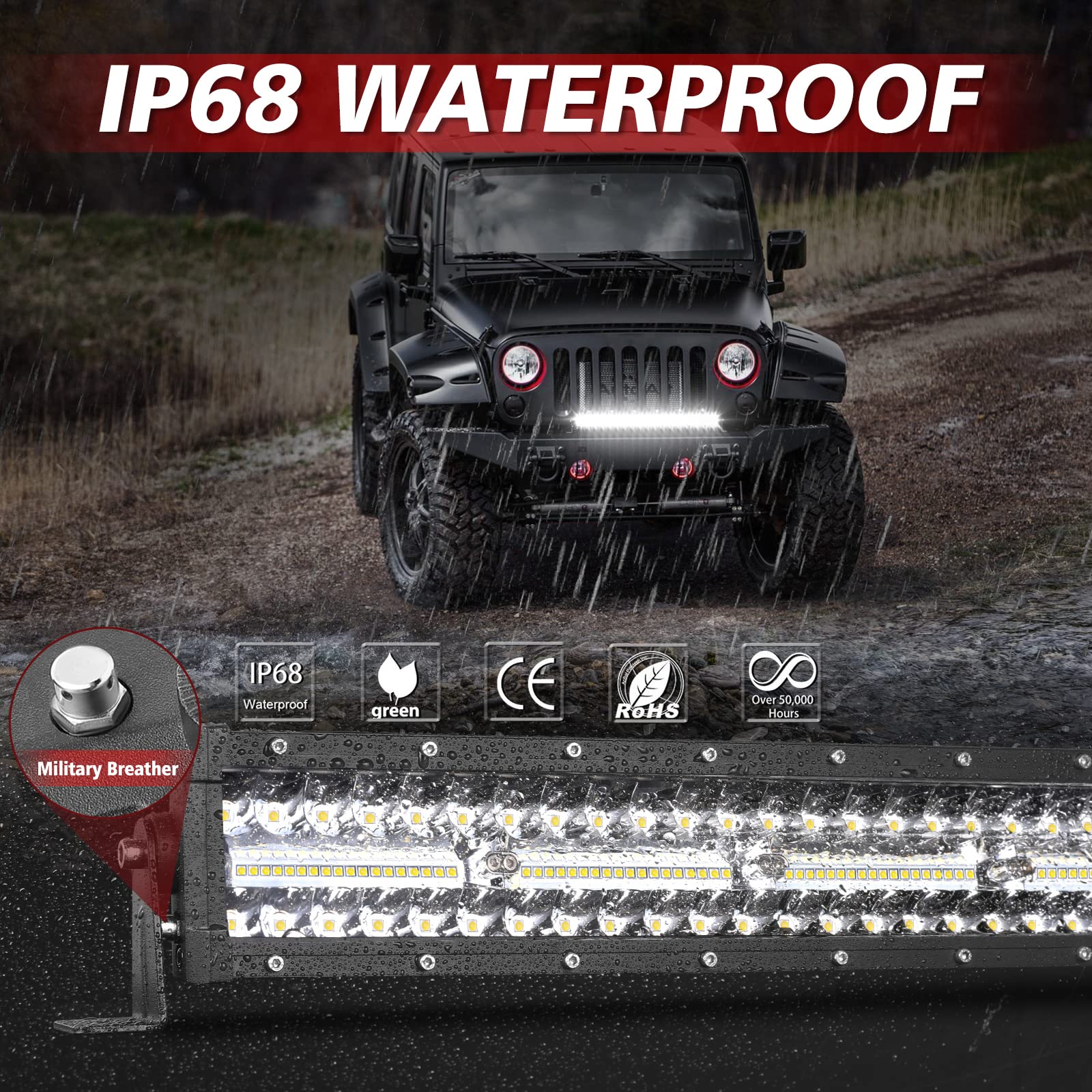 Amazon.com: LTEODCHEW 20 Inch LED Light Bar, 450W Triple Row Spot