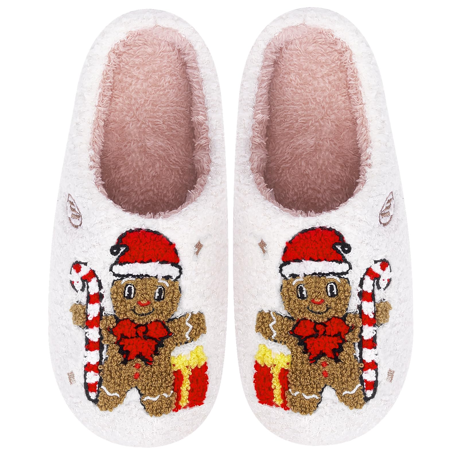 FANGARDEN Valentines Heart Slippers for Women Men, Fuzzy Memory Foam Cute House Slippers, Non-Slip Plush Fluffy Bow Slipper Indoor Cozy Winter Bedroom