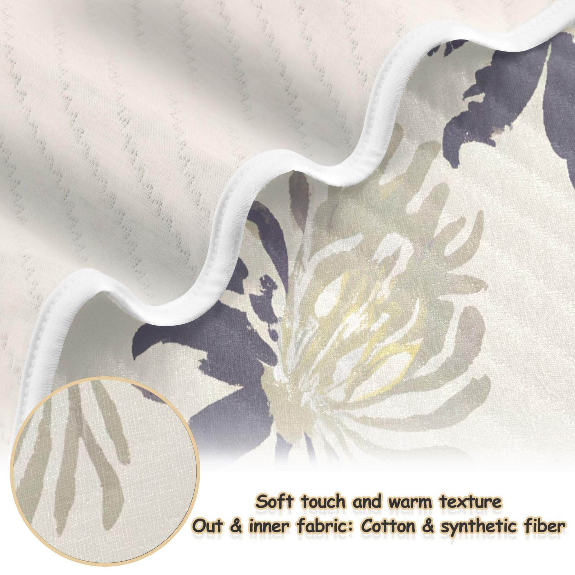 Burbuja Chrysanthemum Flowers Baby Blanket for Boys Girls, Nursery Soft Warm Swaddling Receiving Baby Blankets, 30x40 in Toddler Blanket