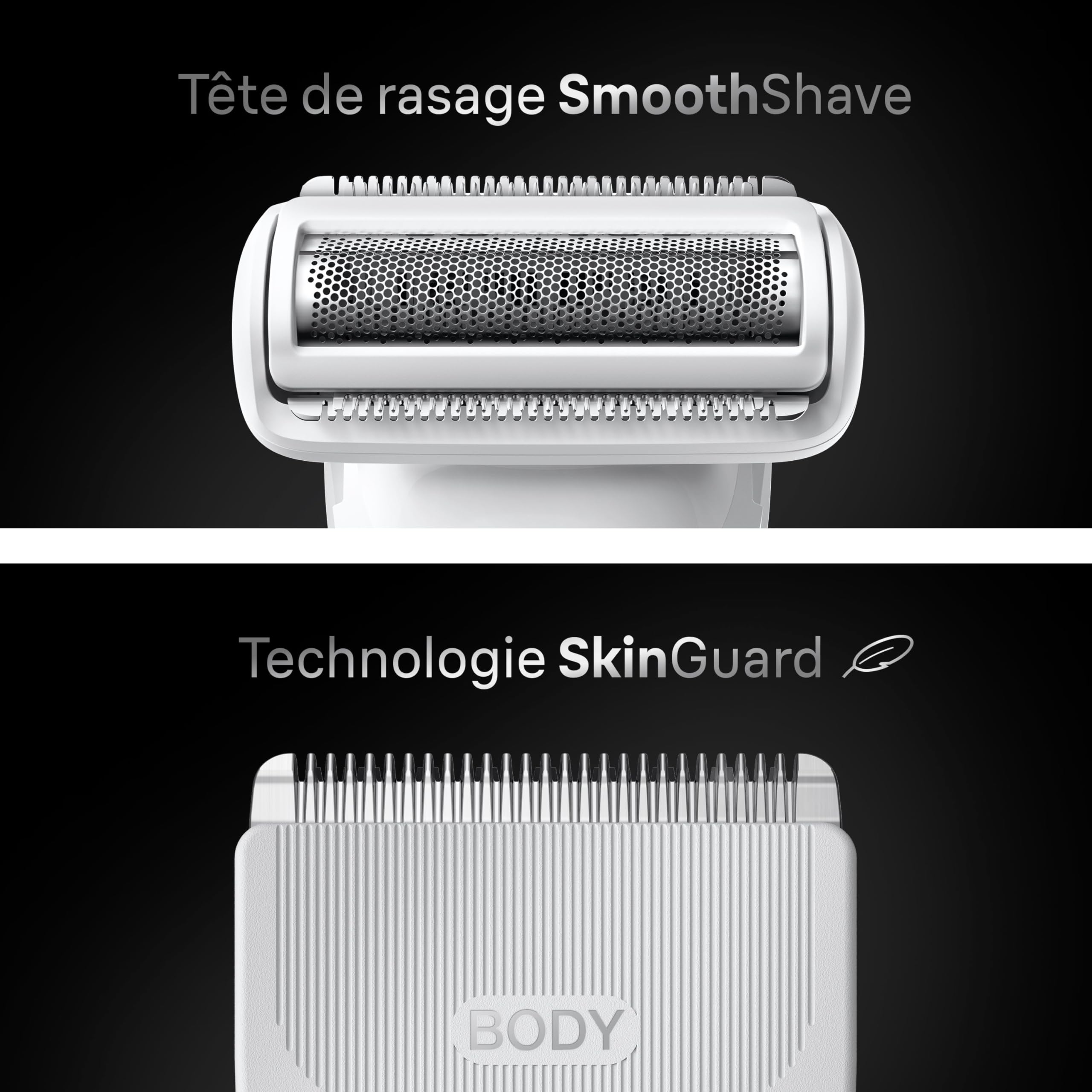 Braun Tondeuse Electrique Homme, pour le Corps, Series 7 BG7555, Grise | Etanche, Batterie Rechargeable, Coffret avec +8 Outils de Rasage, Tête SmoothShave, Accessoire SensitiveTrim