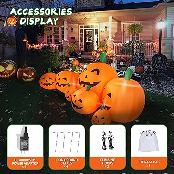 Amazon.com: DearSun 8.0FT Long Halloween Inflatable Pumpkin