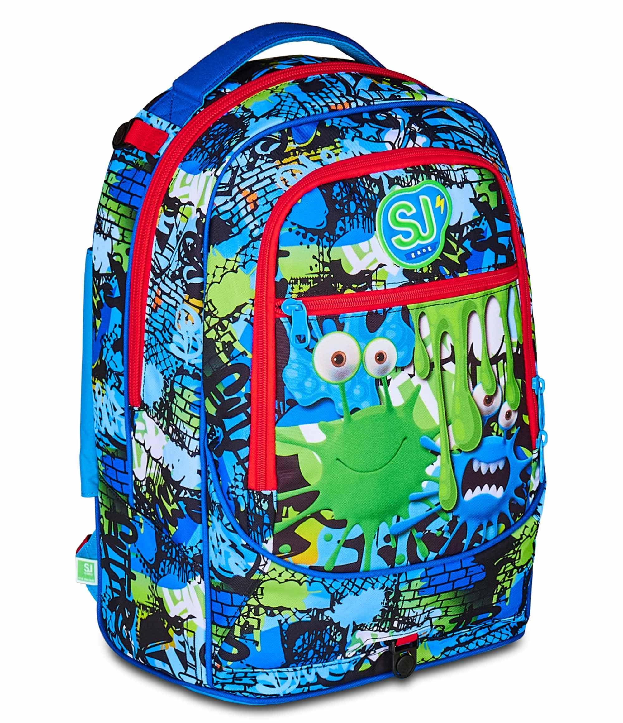 SJ GANG STYLE JAM GANG Trolley Scuola Jack 3 Ruote, Multicolore, 3 in 1, Zaino Triplo Uso con Carrello Sganciabile, 33 L, Zaino Scuola Elementare, Zaino Bambino