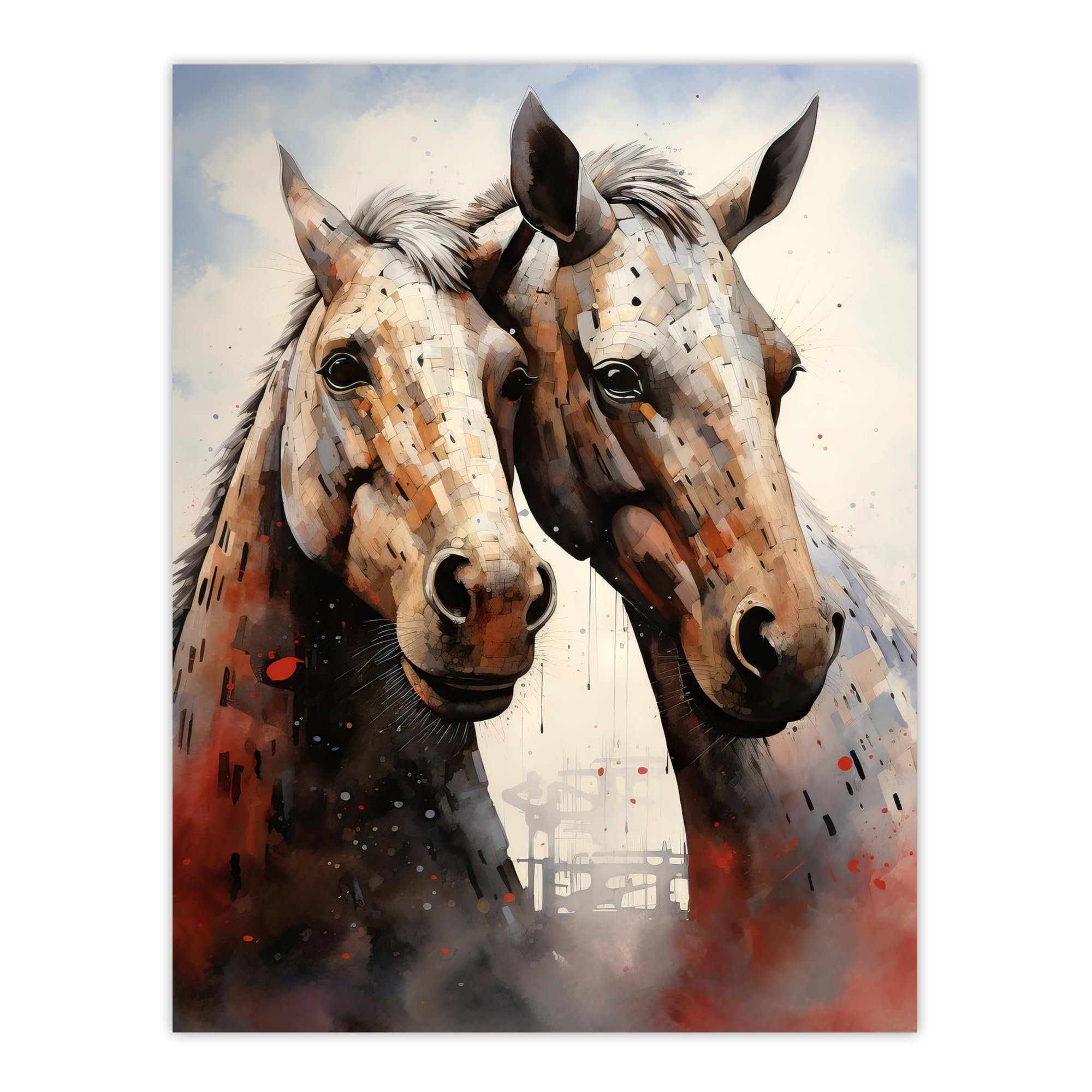 Artery8 Kelpies Reimagined Mythical Scottish Horse Illustration Artwork Falkirk Scotland Extra Large XL Wall Art Poster Print