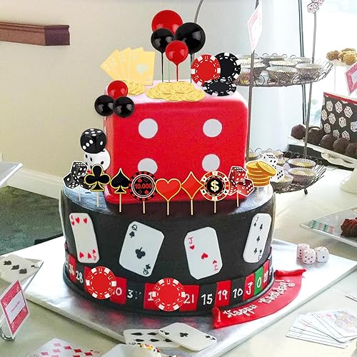 Miniatura 14 de Hooqict 26 piezas de decoraciones de pasteles de los años 80 y 90, decoraciones retro de los años 80 de hip hop con bolas de purpurina para cupcakes