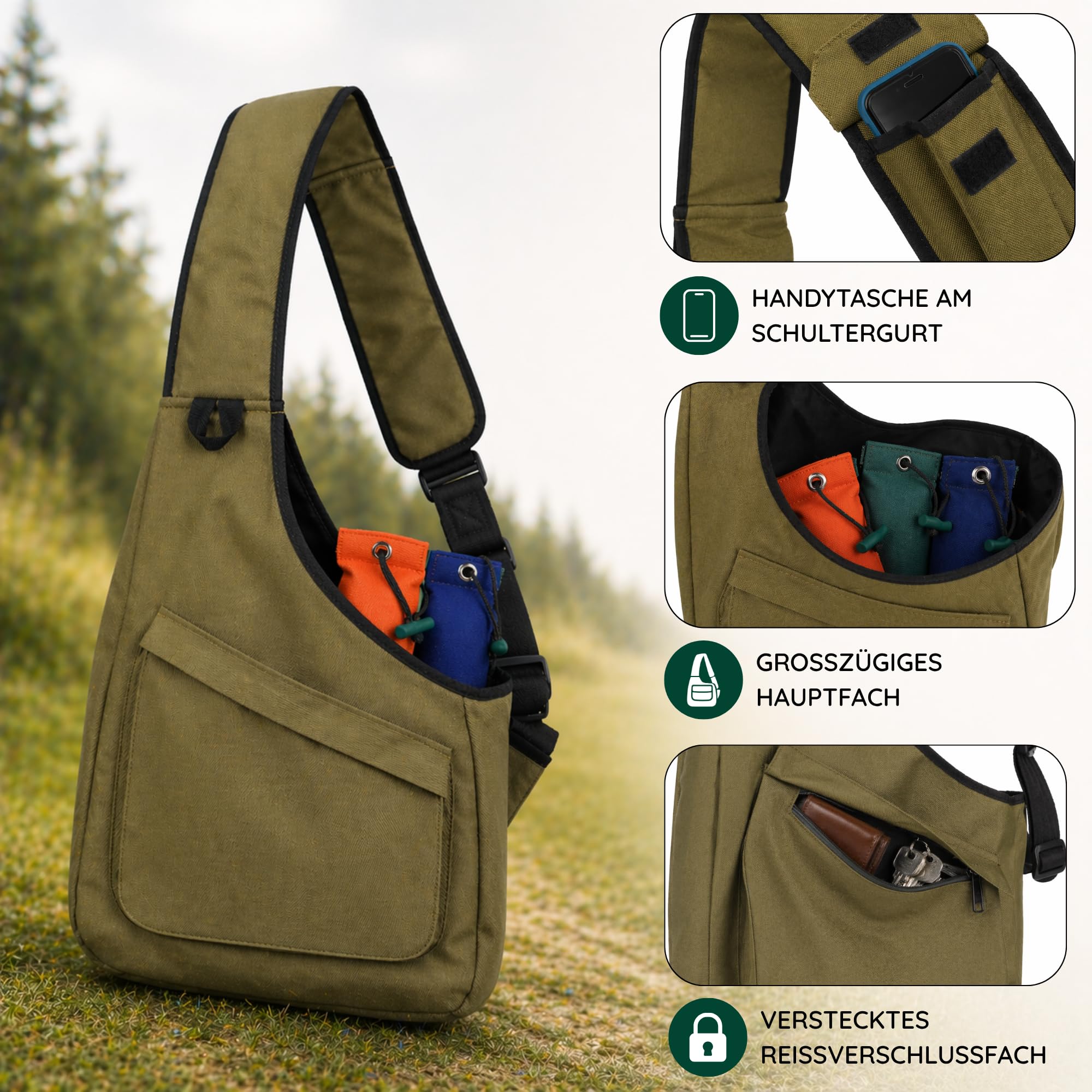 Romneys Dummytasche Sidemount inkl. 4 Standard-Dummies | Dummytasche Sidemount Standard-Dummy | Ideal für das Hundetraining (orange)